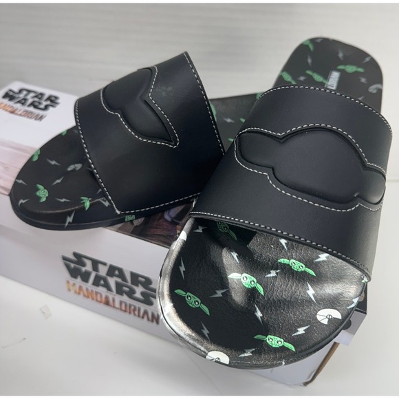 New Disney Star Wars The Mandalorian Baby Yoda Adult Slide Sandals - Picture 7 of 8